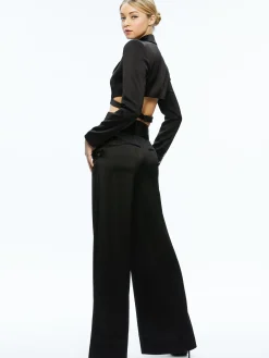 Alice and Olivia MATCHING SETS*LEONE CROPPED WRAP BLAZER + MAME HIGH RISE WIDE LEG PANT