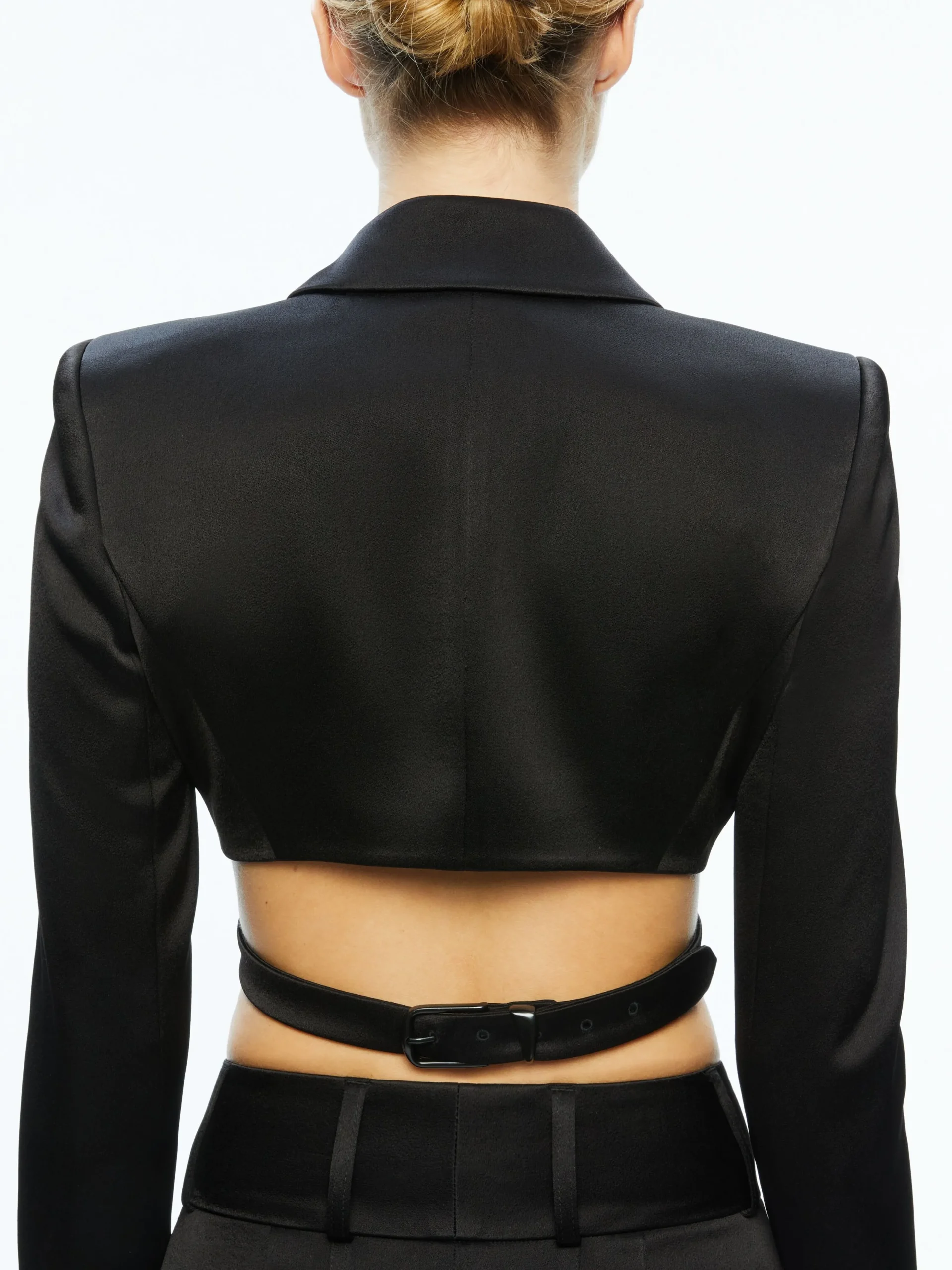 Alice and Olivia MATCHING SETS*LEONE CROPPED WRAP BLAZER + MAME HIGH RISE WIDE LEG PANT
