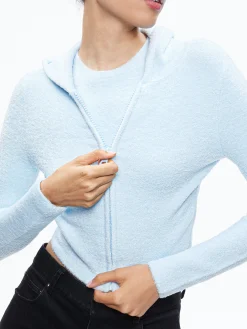Alice and Olivia SWEATERS*LIDELL CROPPED ZIP UP HOODIE