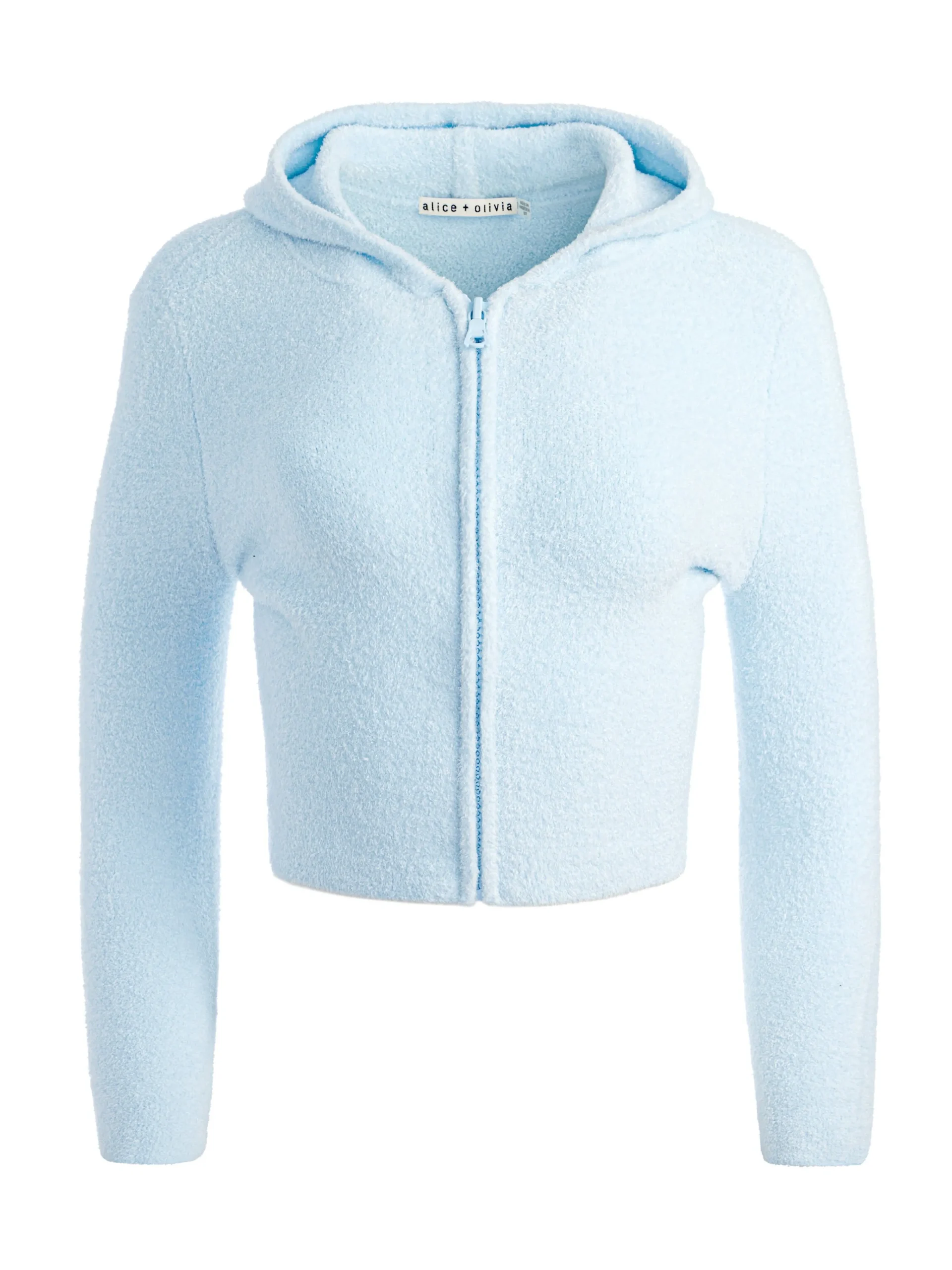 Alice and Olivia SWEATERS*LIDELL CROPPED ZIP UP HOODIE