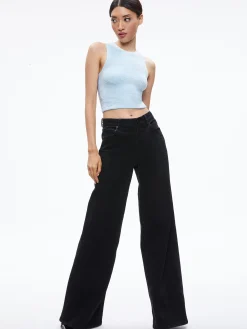 Alice and Olivia MATCHING SETS*LIDELL CROPPED ZIP UP HOODIE + AMITY SLEEVELESS CROPPED TANK