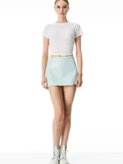 Alice and Olivia VEGAN LEATHER|SKIRTS*LILIA VEGAN LEATHER CROSSOVER SKIRT