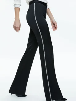 Alice and Olivia PANTS*LIVI EMBELLISHED SIDE STRIPE PANT