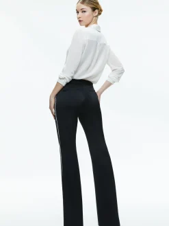 Alice and Olivia PANTS*LIVI EMBELLISHED SIDE STRIPE PANT