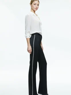Alice and Olivia PANTS*LIVI EMBELLISHED SIDE STRIPE PANT