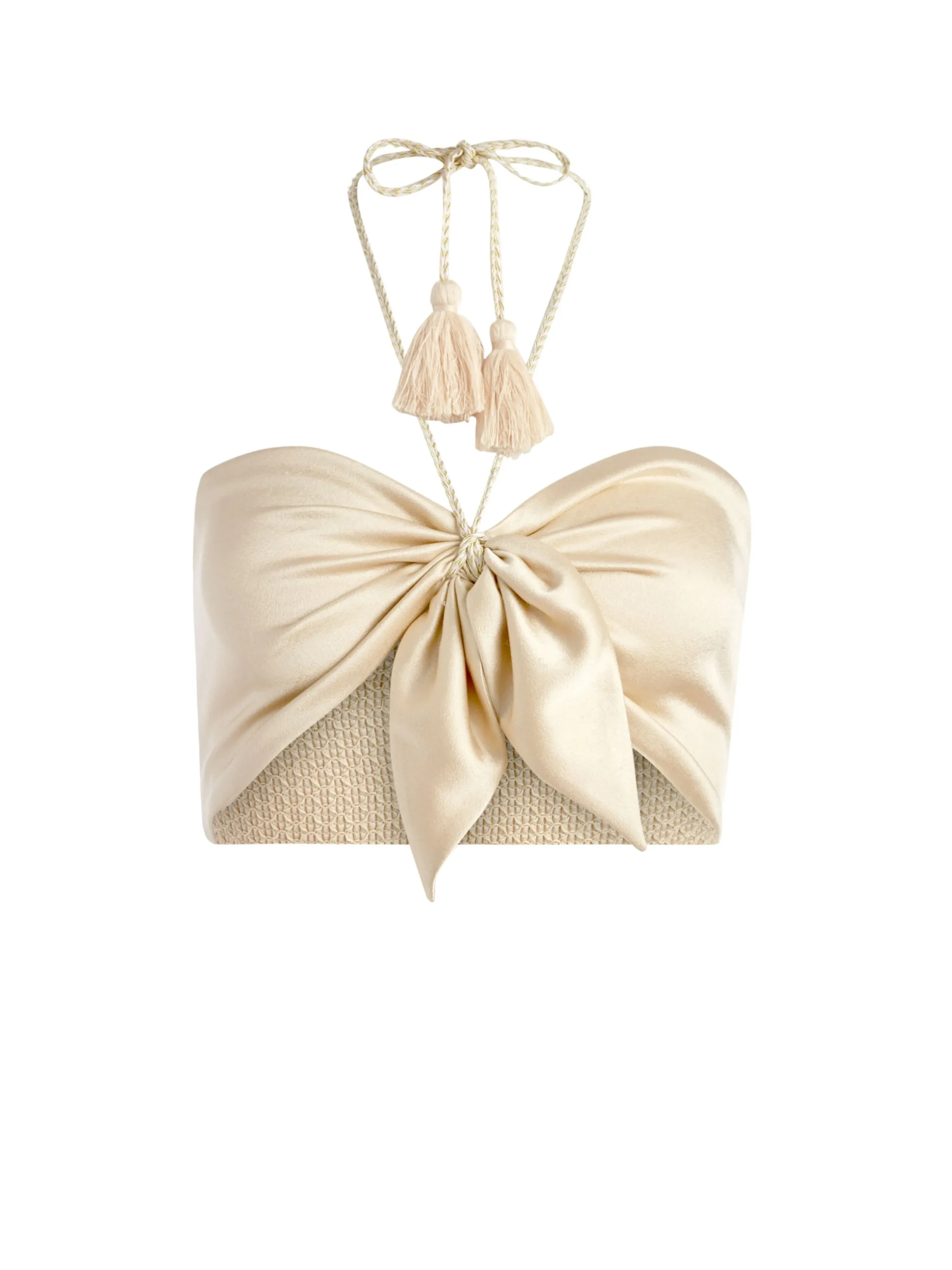 Alice and Olivia TOPS*LIVIA TIE FRONT HALTER TOP