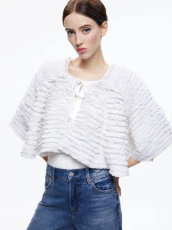 Alice and Olivia JACKETS + COATS*LOREE RUFFLE TIE FRONT CROPPED JACKET