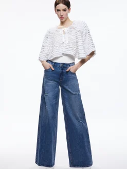 Alice and Olivia JACKETS + COATS*LOREE RUFFLE TIE FRONT CROPPED JACKET