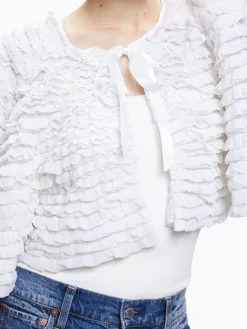 Alice and Olivia JACKETS + COATS*LOREE RUFFLE TIE FRONT CROPPED JACKET