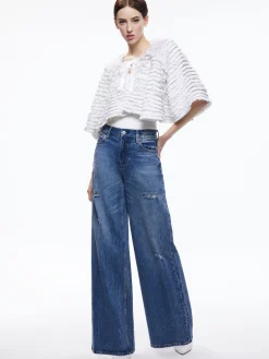 Alice and Olivia JACKETS + COATS*LOREE RUFFLE TIE FRONT CROPPED JACKET