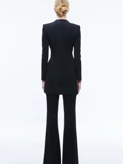 Alice and Olivia SUITS|JACKETS + COATS*LUCIEN CURVED V-NECK FITTED BLAZER