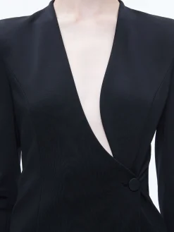 Alice and Olivia SUITS|JACKETS + COATS*LUCIEN CURVED V-NECK FITTED BLAZER