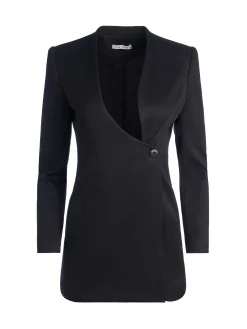 Alice and Olivia SUITS|JACKETS + COATS*LUCIEN CURVED V-NECK FITTED BLAZER