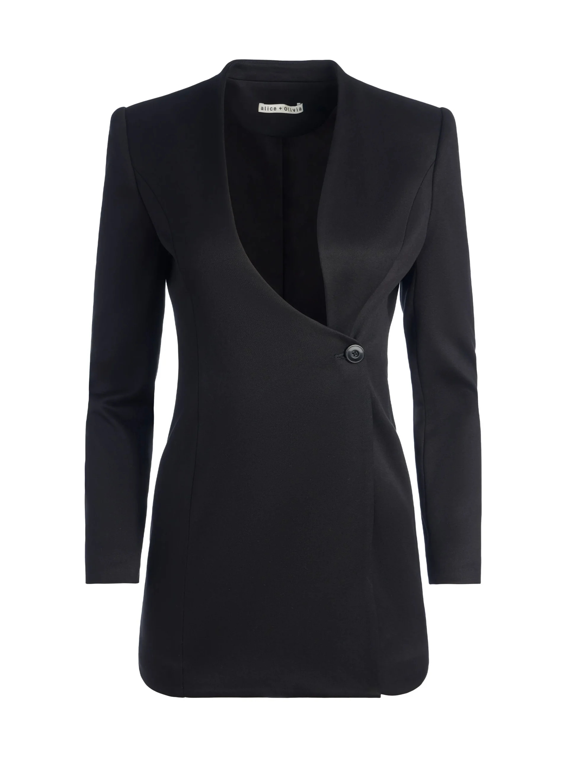 Alice and Olivia SUITS|JACKETS + COATS*LUCIEN CURVED V-NECK FITTED BLAZER