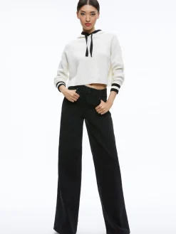 Alice and Olivia ESSENTIALS|SWEATERS*LUMI RIBBED KNIT HOODIE