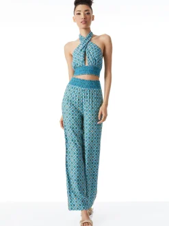 Alice and Olivia TOPS*LYNDON CROSS FRONT HALTER TOP