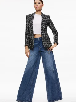 Alice and Olivia JACKETS + COATS*MACEY FITTED NOTCH COLLAR BLAZER