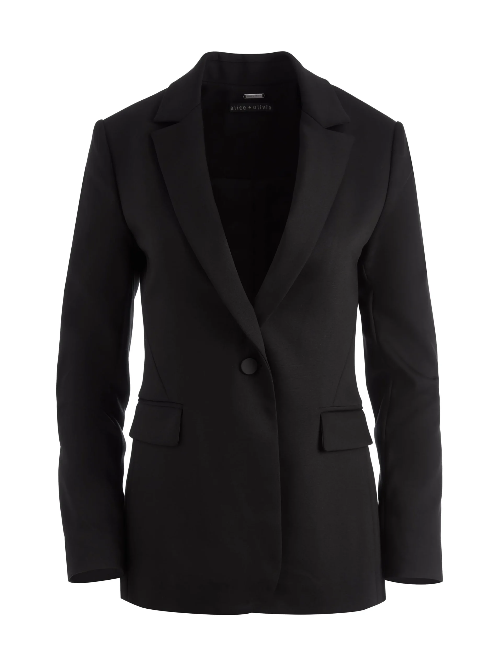 Alice and Olivia MATCHING SETS*MACEY FITTED NOTCH COLLAR BLAZER + DONALD HIGH WAIST SHORT- BLACK