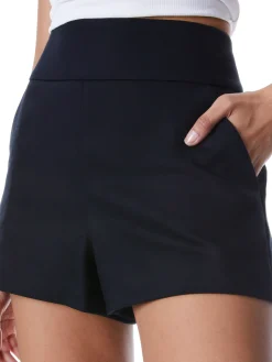 Alice and Olivia MATCHING SETS*MACEY FITTED NOTCH COLLAR BLAZER + DONALD HIGH WAIST SHORT- BLACK