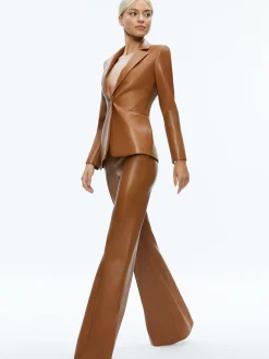 Alice and Olivia VEGAN LEATHER|JACKETS + COATS*MACEY FITTED VEGAN LEATHER BLAZER