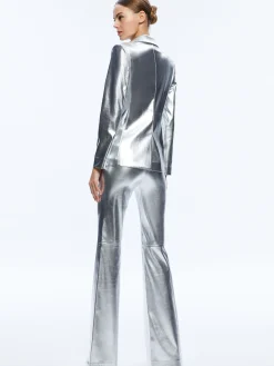 Alice and Olivia MATCHING SETS*MACEY METALLIC VEGAN LEATHER BLAZER + LIVI METALLIC VEGAN LEATHER PANT
