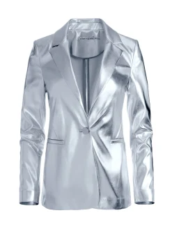 Alice and Olivia MATCHING SETS*MACEY METALLIC VEGAN LEATHER BLAZER + LIVI METALLIC VEGAN LEATHER PANT