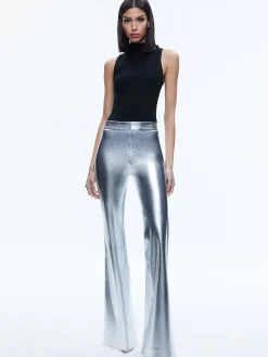Alice and Olivia MATCHING SETS*MACEY METALLIC VEGAN LEATHER BLAZER + LIVI METALLIC VEGAN LEATHER PANT