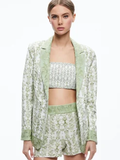 Alice and Olivia SUITS|JACKETS + COATS*MACEY NOTCH COLLAR FITTED BLAZER