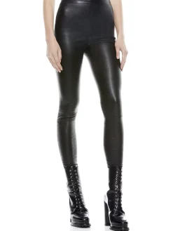 Alice and Olivia PANTS*MADDOX SIDE ZIP LEATHER LEGGING