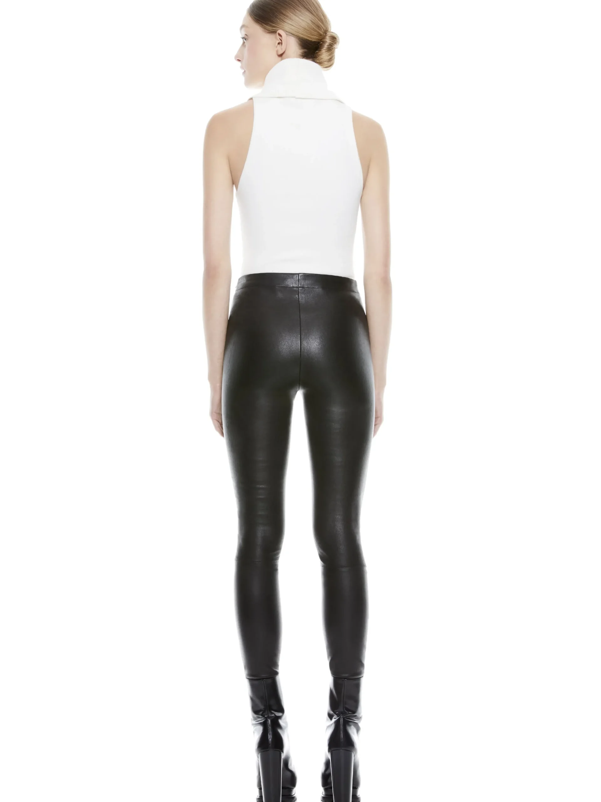 Alice and Olivia PANTS*MADDOX SIDE ZIP LEATHER LEGGING