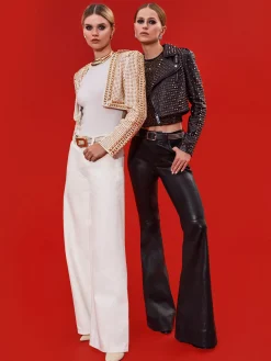 Alice and Olivia JACKETS + COATS*MAIRA CROPPED JACKET WITH CHAIN TRIM