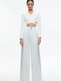Alice and Olivia THE WORKWEAR EDIT|PANTS*MAME HIGH RISE WIDE LEG CUFFED PANT