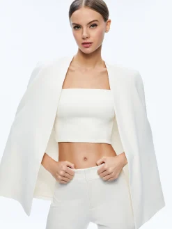 Alice and Olivia TOPS*MARICA SQUARE NECK CAPE TOP