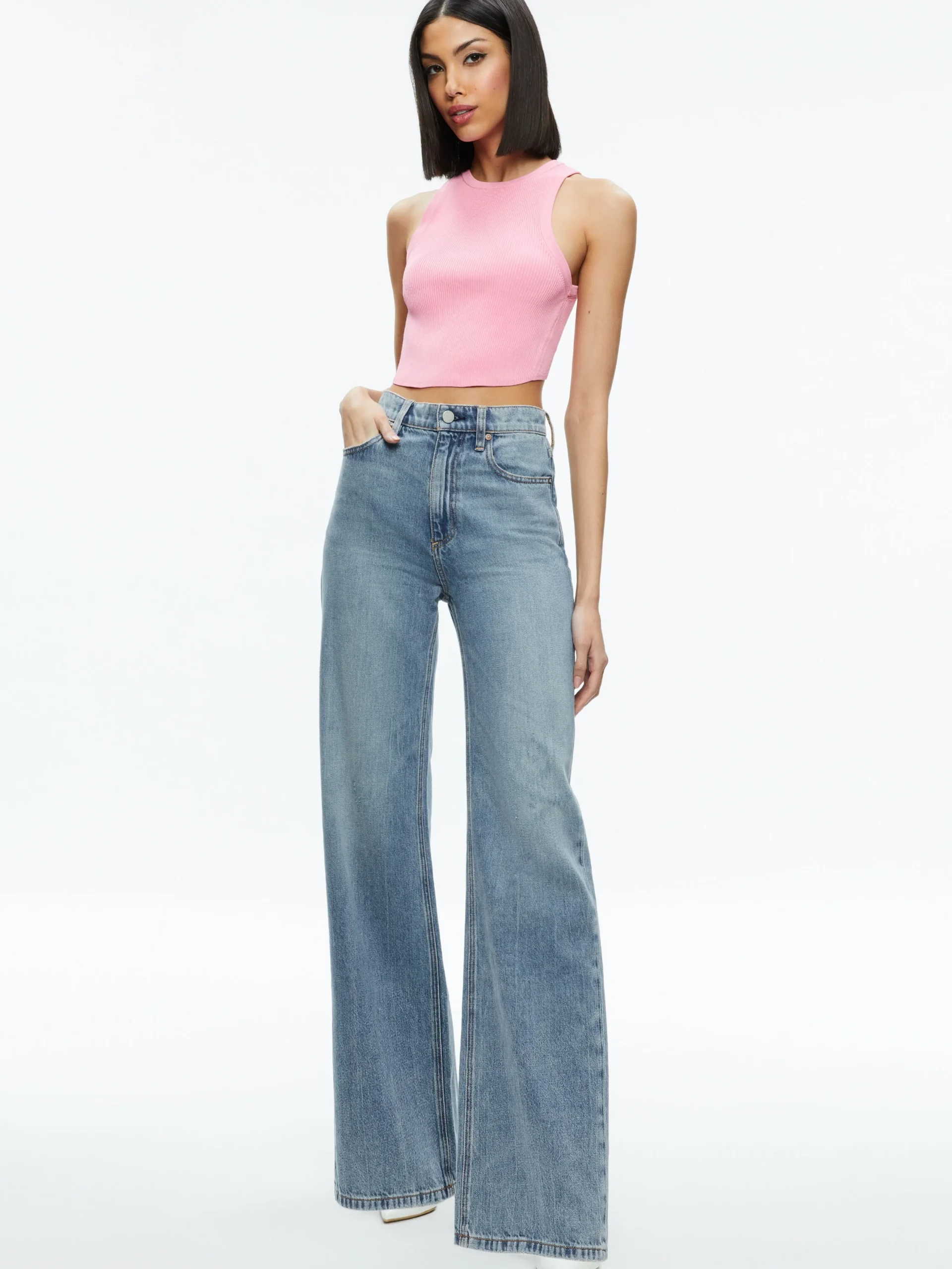 Alice and Olivia VALENTINE'S DAY EDIT|TOPS*MARIN CURVED HEM TANK