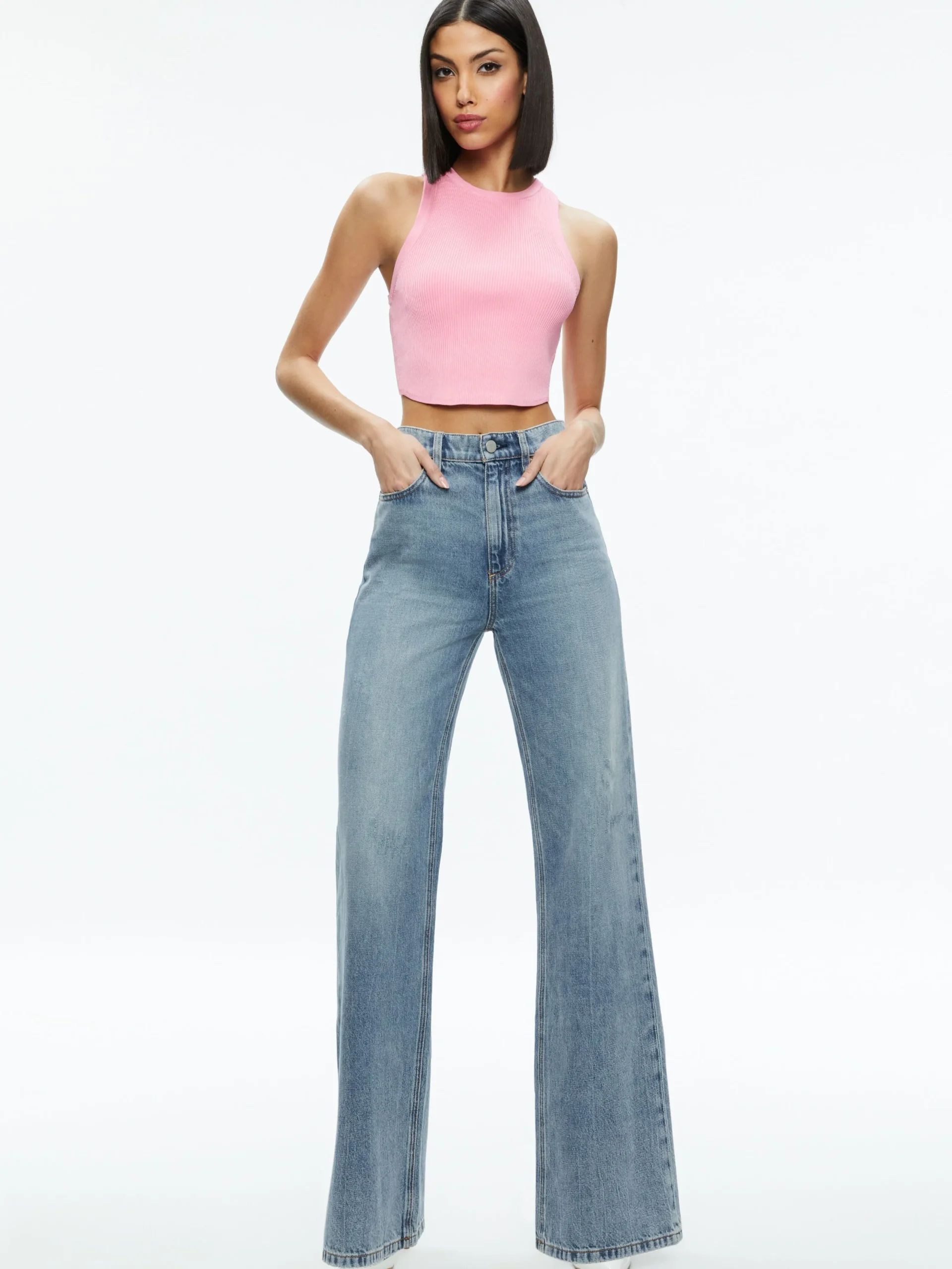 Alice and Olivia VALENTINE'S DAY EDIT|TOPS*MARIN CURVED HEM TANK