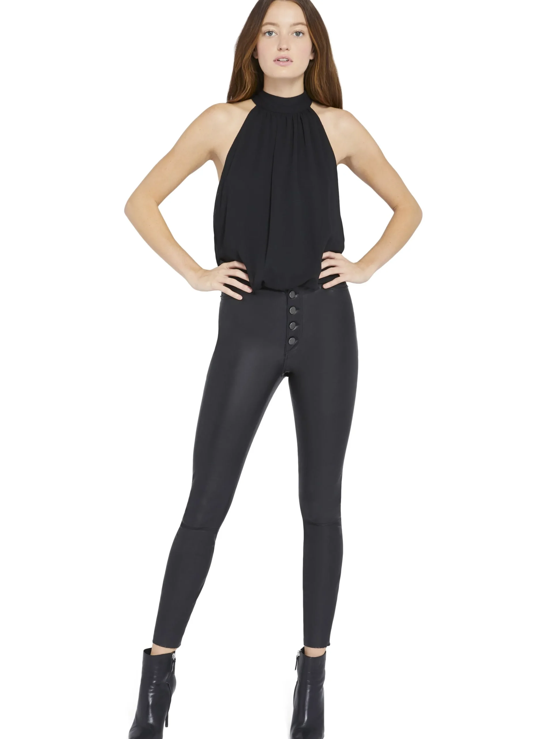 Alice and Olivia TOPS*MARIS HALTER NECK GATHERED TOP