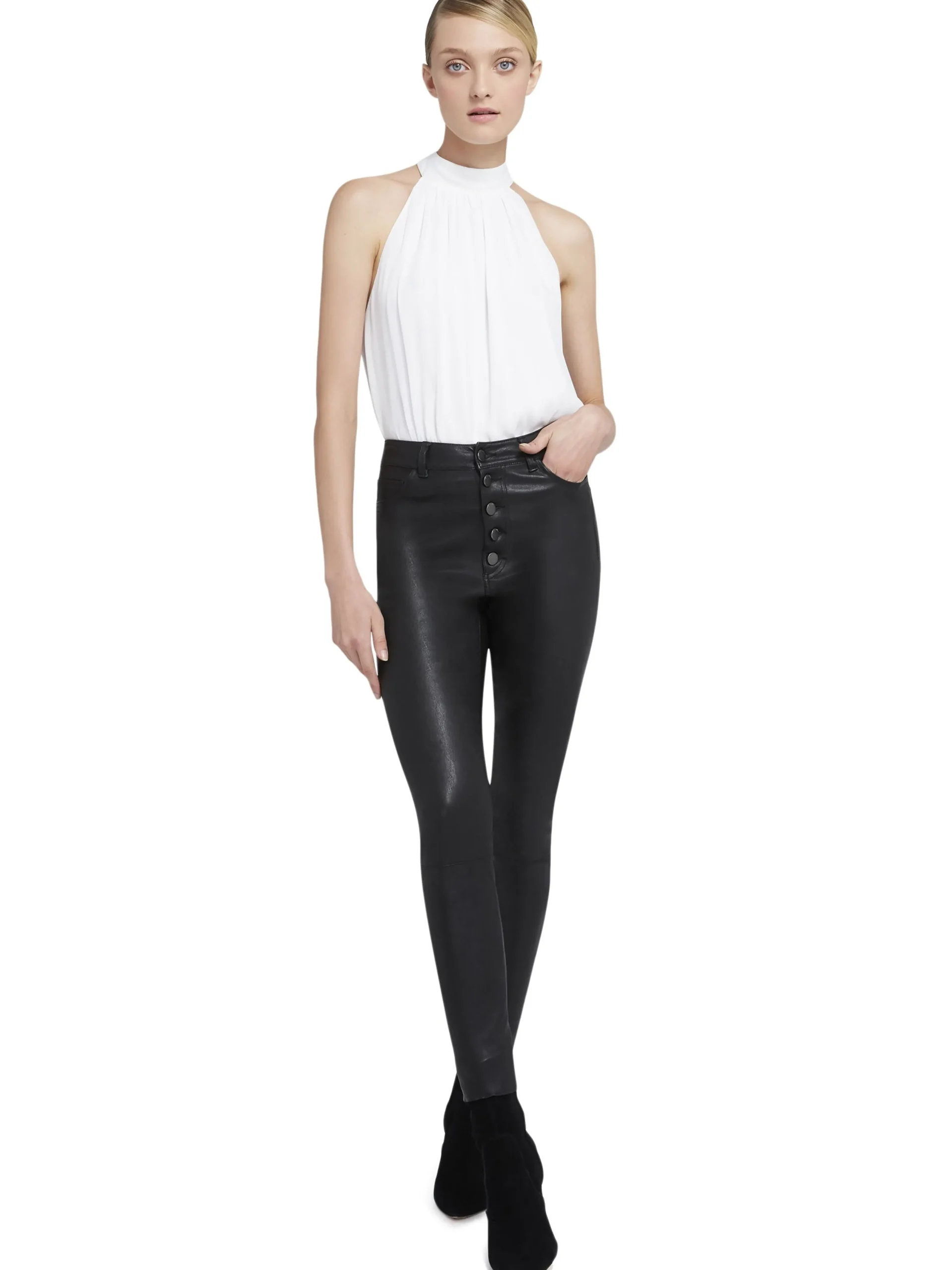 Alice and Olivia TOPS*MARIS HALTER NECK GATHERED TOP