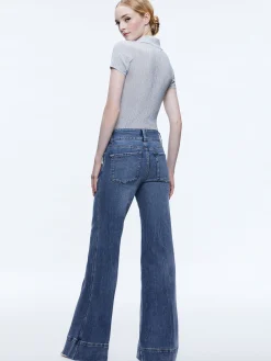 Alice and Olivia TOPS*MARTHA METALLIC POLO CROP TOP