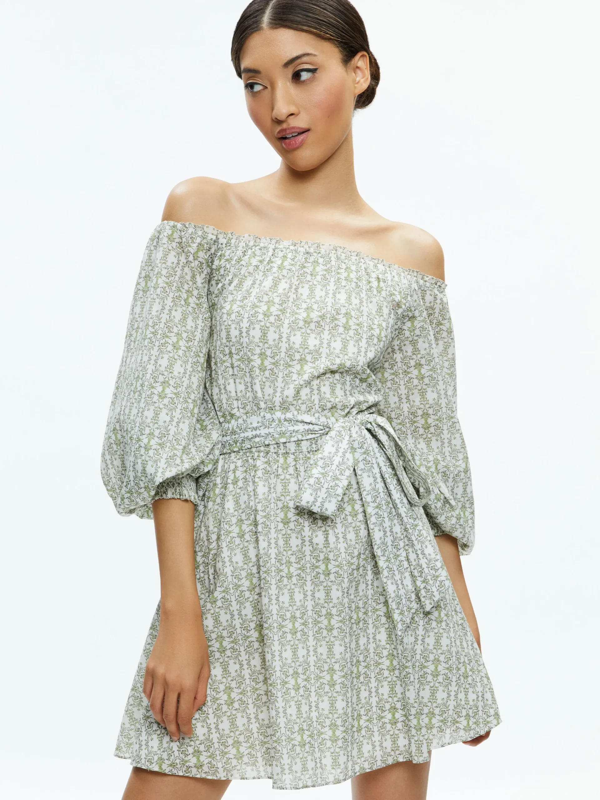 Alice and Olivia MINI|DRESSES*MARY OFF SHOULDER MINI DRESS