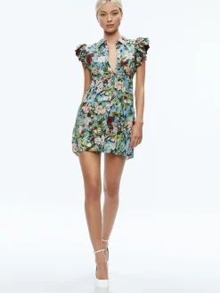 Alice and Olivia MINI|DRESSES*MEEKO RUFFLE SLEEVE SHIRT DRESS