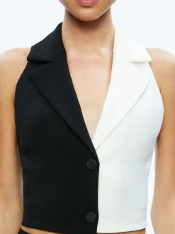 Alice and Olivia ESSENTIALS|THE WORKWEAR EDIT*MERI COLOR BLOCK BLAZER TOP