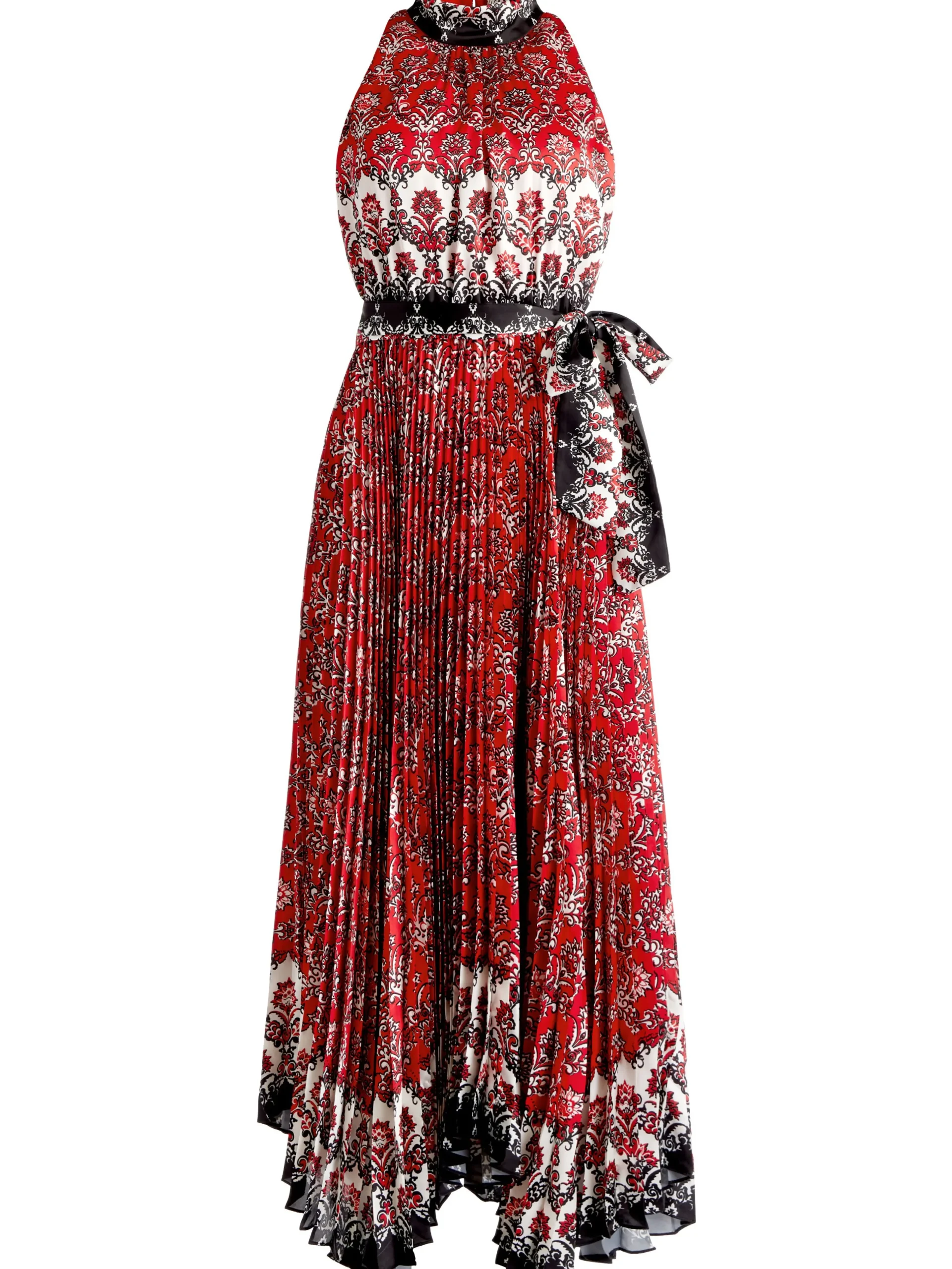 Alice and Olivia GUEST OF|MAXI*MERTIE MOCK NECK PLEATED MAXI DRESS