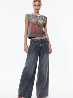 Alice and Olivia TOPS*MICAH EMBELLLISHED CROPPED MUSCLE TANK