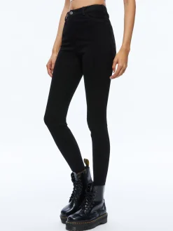 Alice and Olivia PANTS*MIKAH SINGLE BUTTON SUEDE PANT