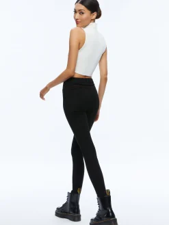 Alice and Olivia PANTS*MIKAH SINGLE BUTTON SUEDE PANT