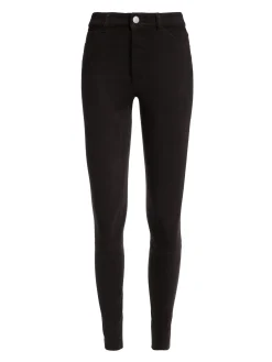 Alice and Olivia PANTS*MIKAH SINGLE BUTTON SUEDE PANT