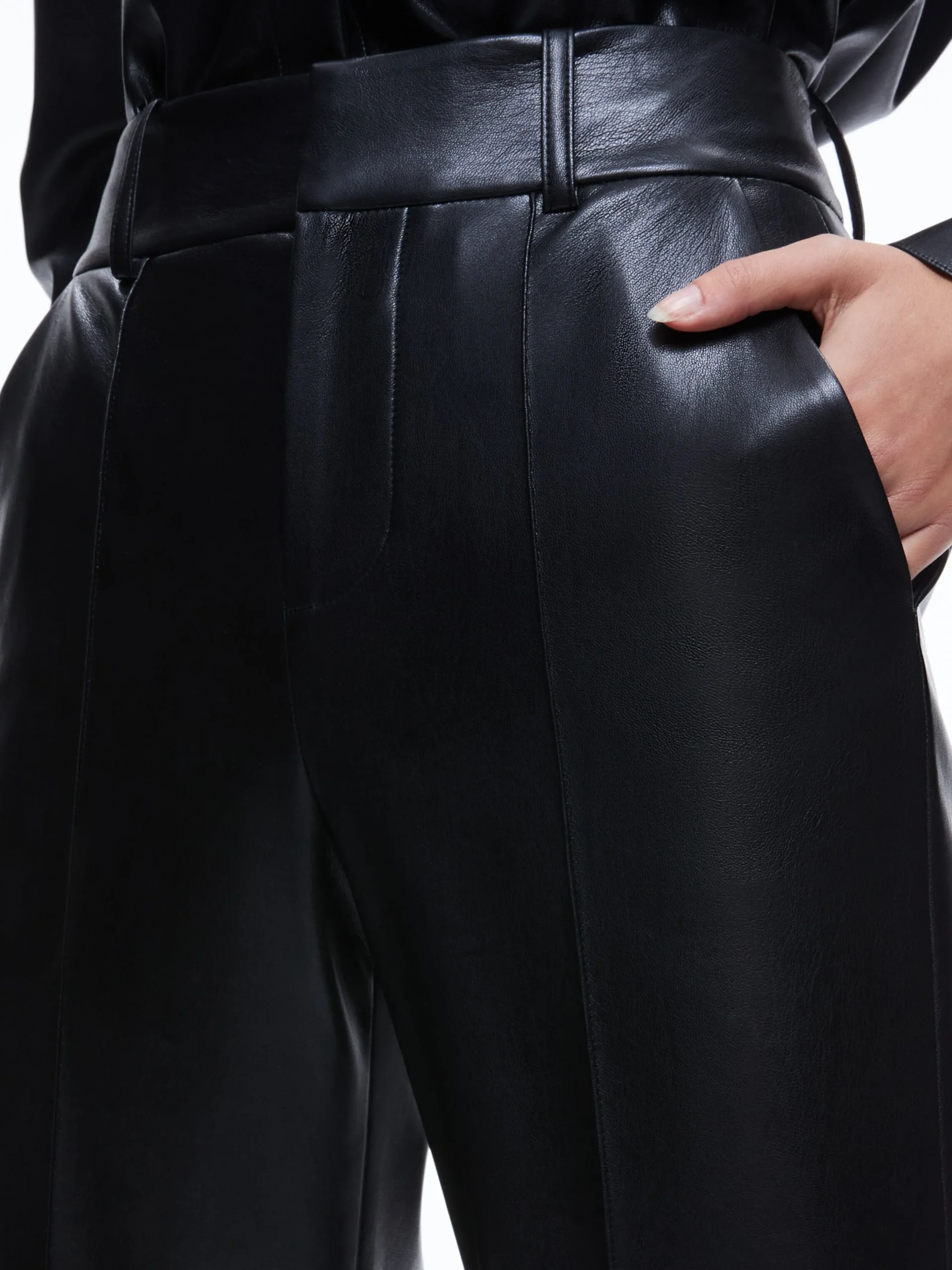Alice and Olivia VEGAN LEATHER|ESSENTIALS*MING VEGAN LEATHER ANKLE PANT