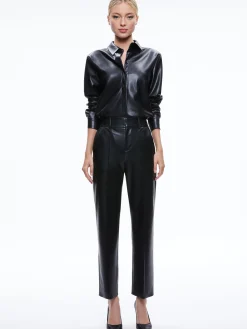 Alice and Olivia VEGAN LEATHER|ESSENTIALS*MING VEGAN LEATHER ANKLE PANT