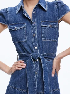 Alice and Olivia MAXI|DRESSES*MIRANDA MAXI DENIM DRESS