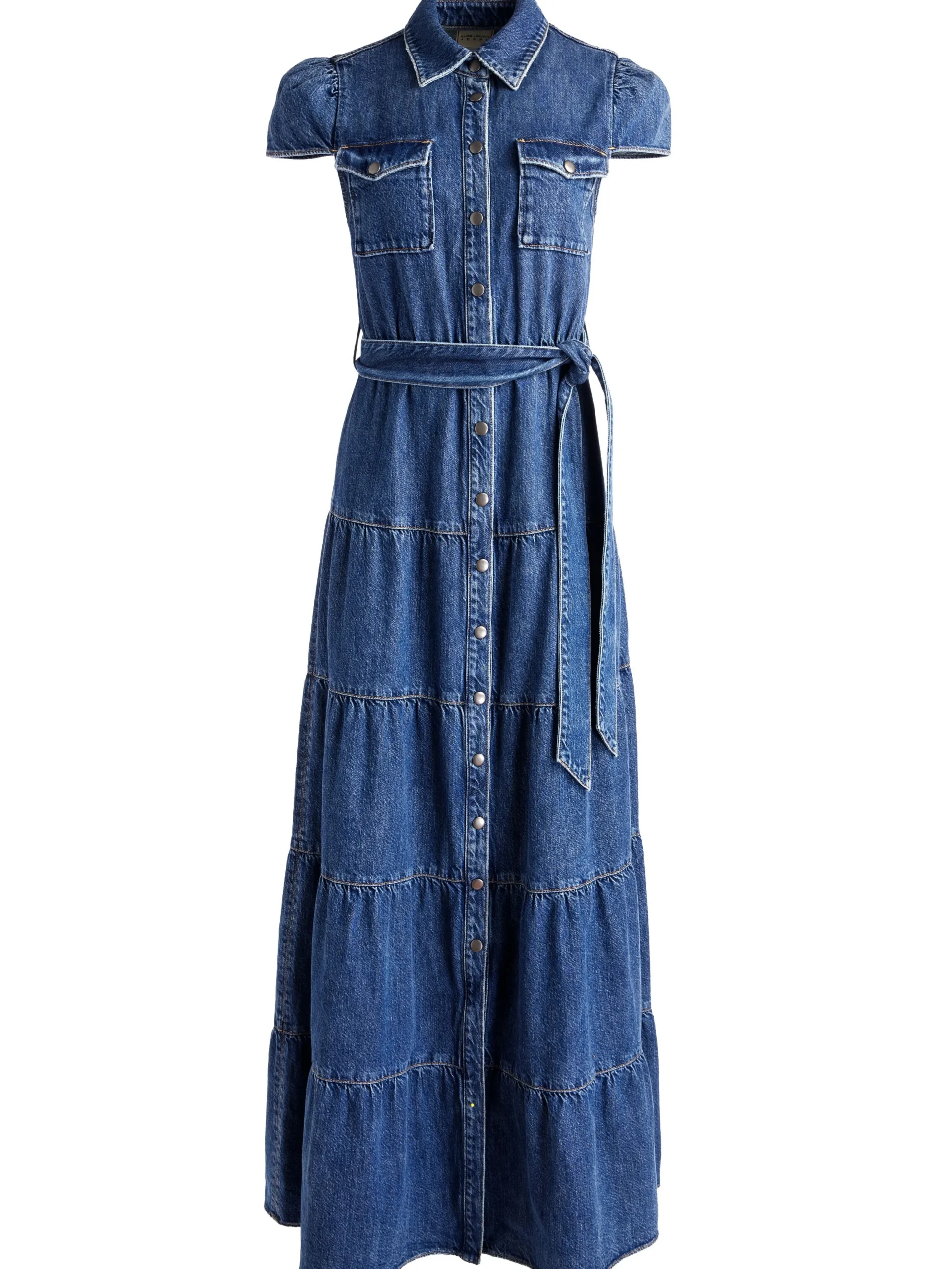 Alice and Olivia MAXI|DRESSES*MIRANDA MAXI DENIM DRESS